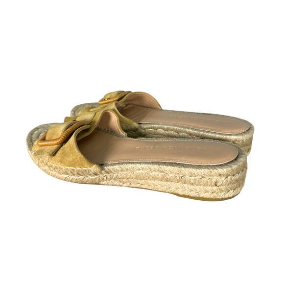 Veronica Beard Apa Suede Buckle Espadrille Sandals Desert Beige Size 7 - Picture 9 of 9